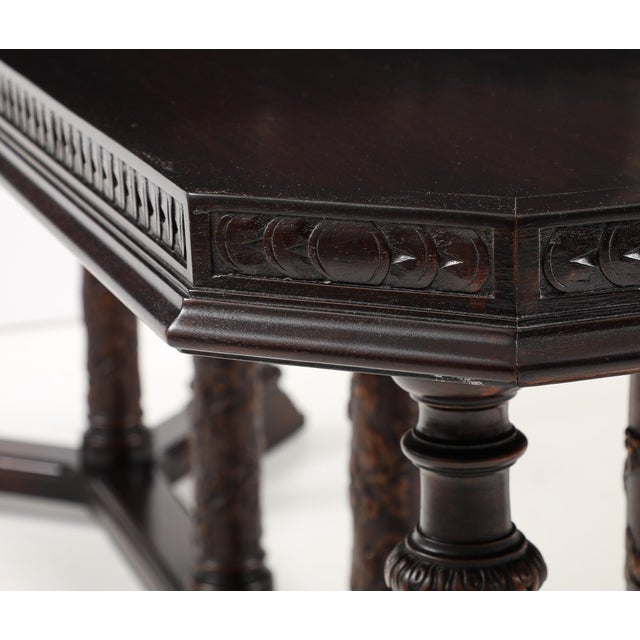 Black 1920's French Walnut Dining Table Or Conference Table For Sale - Image 8 of 12