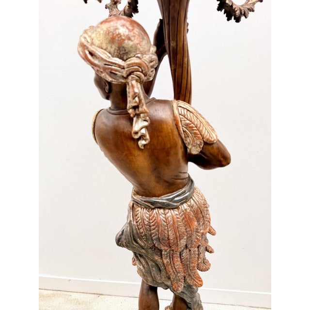 Carved and Gilded Wooden Torch-Style Floor Lamp, 1970 For Sale - Image 6 of 12