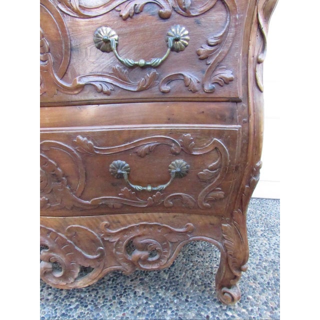 Brown Antique Louis XV French Walnut Commode For Sale - Image 8 of 12
