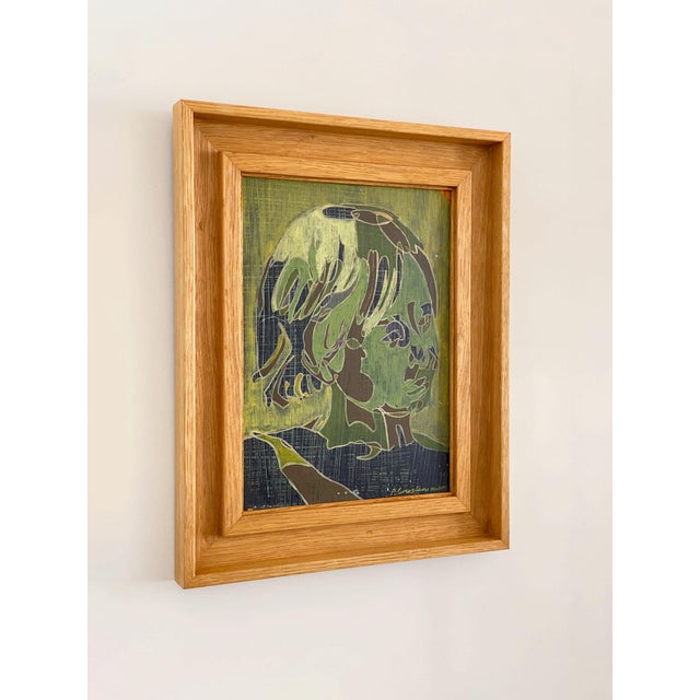 Profile portrait of a child by the Belgian painter Pierre Courtens (1921–2004), a student of Léon Devos. Created using...