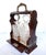 Antique Late 1800s English Oak Two Decanter Tantalus with Key - 4 pcs For Sale - Image 4 of 12