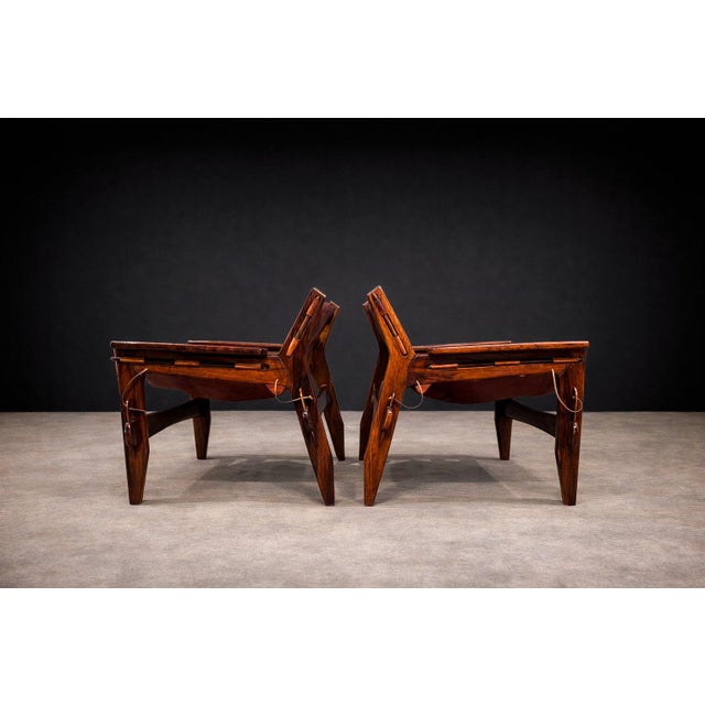 Armchairs “Kilin” in Hardwood & Leather, Sergio Rodrigues, 1960s - Lot 595A For Sale - Image 14 of 17