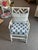 Late 20th Century Painted Bamboo Chair With Nautical Cushion and Lumbar Pillow For Sale - Image 4 of 11