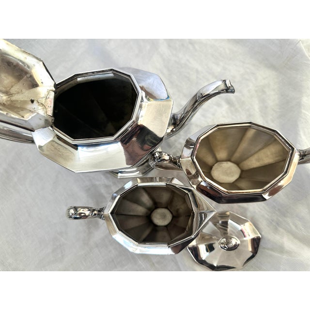 1950s Art Deco Reed & Barton Silver Plated Tea Set - 3 pcs For Sale In Palm Springs - Image 6 of 9
