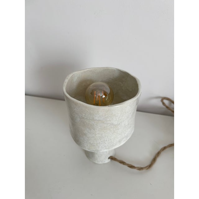 Handmade Ceramic Table Lamp Details: • Material: clay • Finish: Hand-applied textured glaze in soft neutral tones •...