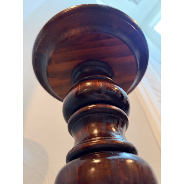 Vintage Monumental Bobbin-Turned Wood Display Pedestal or Plant Stand, 37.5” For Sale - Image 14 of 18