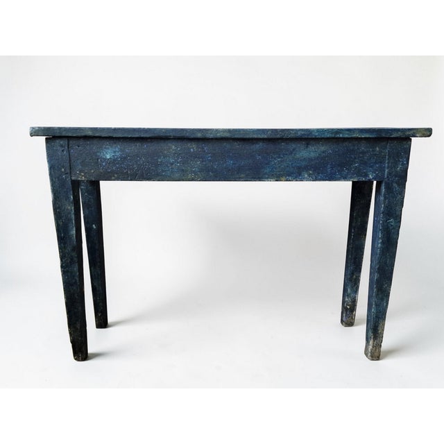 Blue Patinated Wooden Console Table, 1940s For Sale - Image 15 of 15