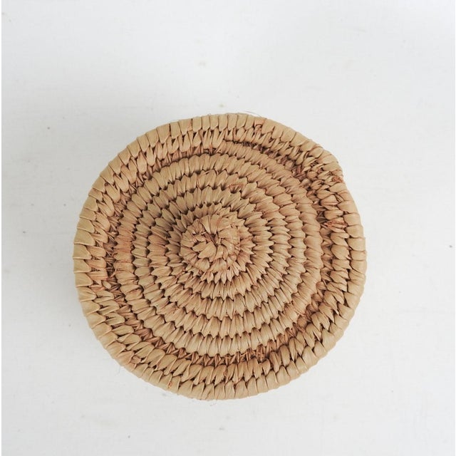 Small Vintage Lidded Coiled Basket For Sale - Image 4 of 5