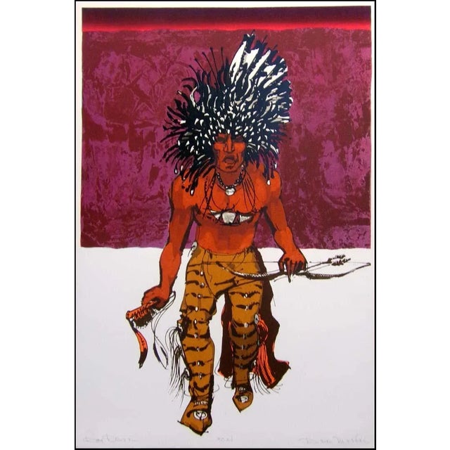 "Dog Dancer" by Dean Meeker Original Limited Edition Intaglio Collagraph Hand signed & titled & numbered by the artist...