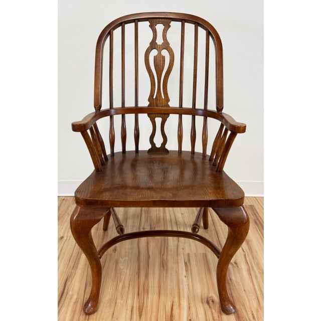 Wood Vintage English Windsor Style Dining Chairs, S/8 For Sale - Image 7 of 12