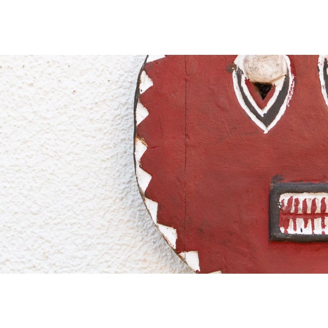 Wood Radiant Red African Goli Mask For Sale - Image 7 of 11