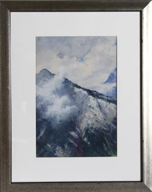 Mountains, Unknown Artist Watercolor on Paper