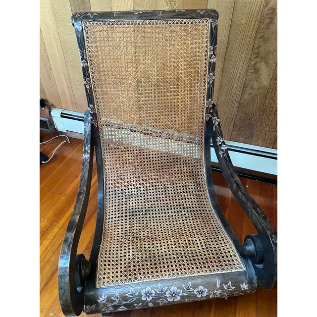 1990s (Pair) Vintage Indian Plantation Chairs - Handpainted For Sale - Image 5 of 7