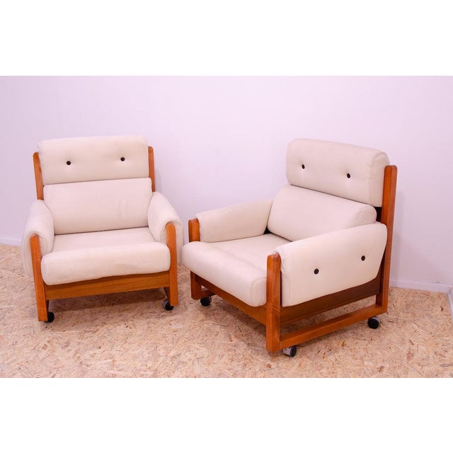 Wood Set of Vintage Scandinavian Style Armchairs, 1970 For Sale - Image 7 of 18