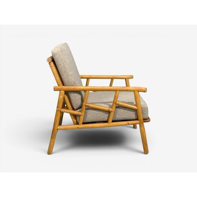 Ficks Reed, Lounge Chairs, Bamboo, Cane, Beige Tweed, Usa, 1950s For Sale - Image 9 of 15