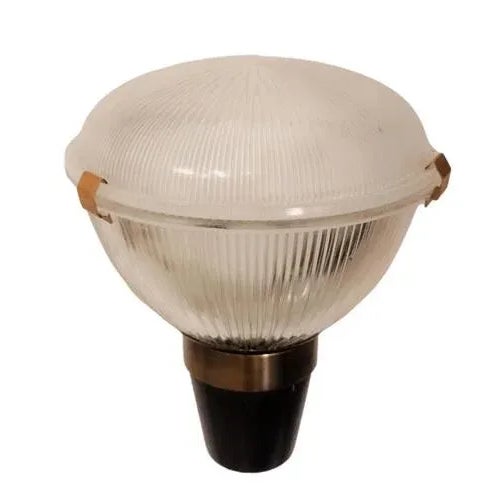 Wall lamp Mod. Lp6 with brass and nickel-plated brass frame. Prismatic pressed glass diffuser. Designed by Ignazio...