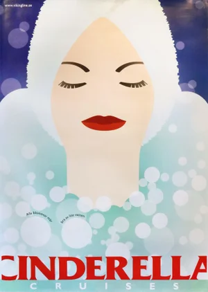 2000 Vintage Norwegian Travel Poster, Cinderella Cruises