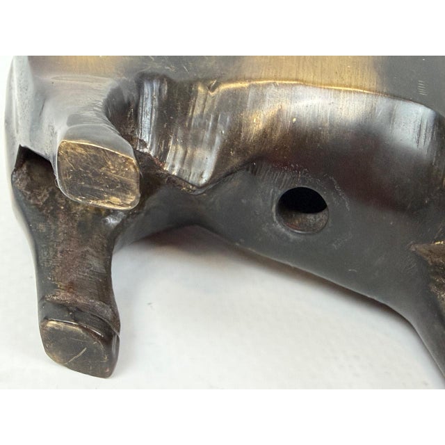 Vintage Bronze Bull and Bear Figurines by Reinhard Dachlauer, Germany, 1980s, Set of 2 For Sale - Image 14 of 16
