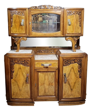 Art Deco Curved Cupboard in Mahogany, 1930s