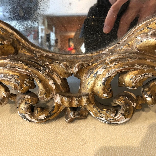 Late 18th Century 18th Century Italian Carved and Gilt Diminutive Mirror For Sale - Image 5 of 12