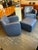 1990s Swiveling Leather Club Chairs & Ottoman by Schillig, Germany For Sale In New York - Image 6 of 8