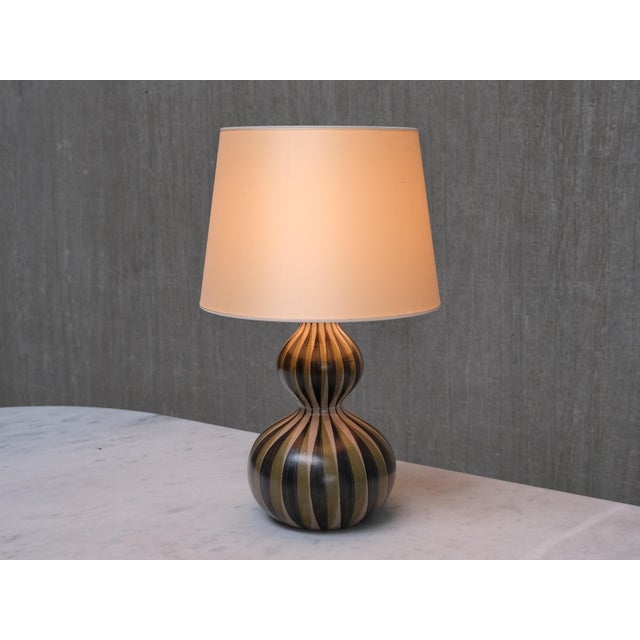 Hand-Painted Ceramic Table Lamp from Eva & Johannes Andersen, Denmark, 1950s For Sale - Image 9 of 13