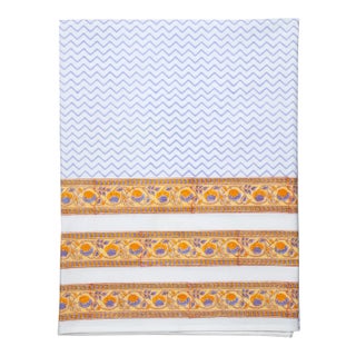 Juhi Chevron Flat Sheet, King - Periwinkle For Sale