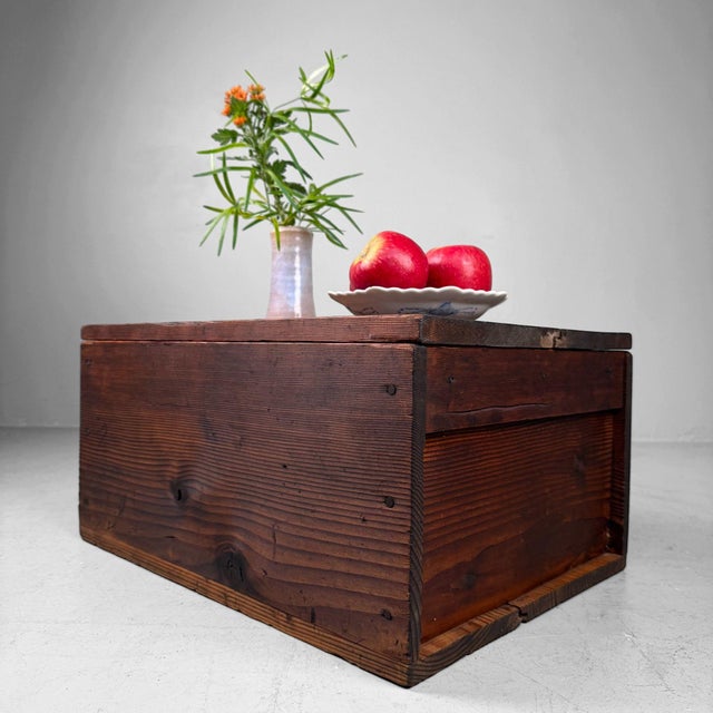Vintage Japanese Wooden Box with Lid, 1920s For Sale - Image 6 of 11
