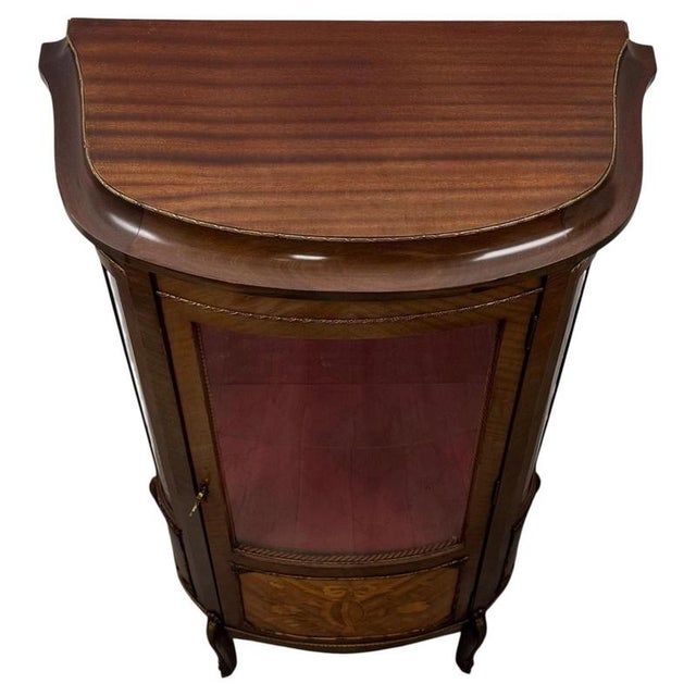 Antique Early 20th Century French Mahogany Display Vitrine Cabinet For Sale - Image 3 of 11