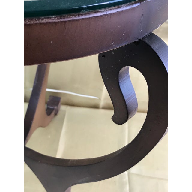 Bernhardt The Siren’s Perch: Vintage Neoclassical Lyre Leg Bronze-Finished Accent Table For Sale - Image 4 of 10