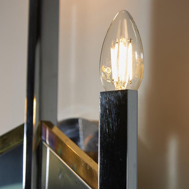 Vintage Chrome and Gold-Plated Wall Lamp by Gaetano Sciolari, 1970s For Sale - Image 5 of 15