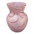 Late 20th Century Opalescent Pulled Feather Pink Art Glass Vase For Sale