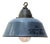 Vintage Industrial Pendant Light in Grey Enamel, Cast Iron and Clear Glass For Sale