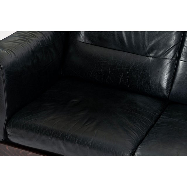 Mid Century Danish Black Leather Sofa in Style of Arne Norell For Sale - Image 14 of 14