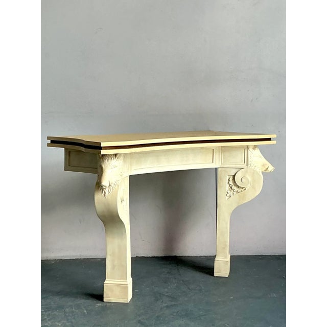 Late 20th Century Vintage Regency Plaster Over Wood Boar Console Table - A Pair For Sale - Image 5 of 8