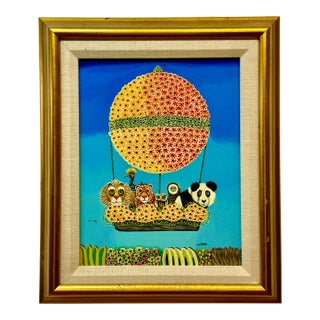 Edward Lupper (1936-2016) Whimsical Illustration Painting of Animals For Sale