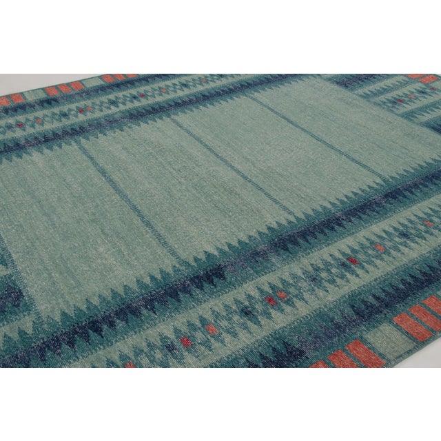 Late 20th Century Contemporary Scandinavian Style Geometric Distressed Rug by Rug & Kilim, India For Sale - Image 5 of 10