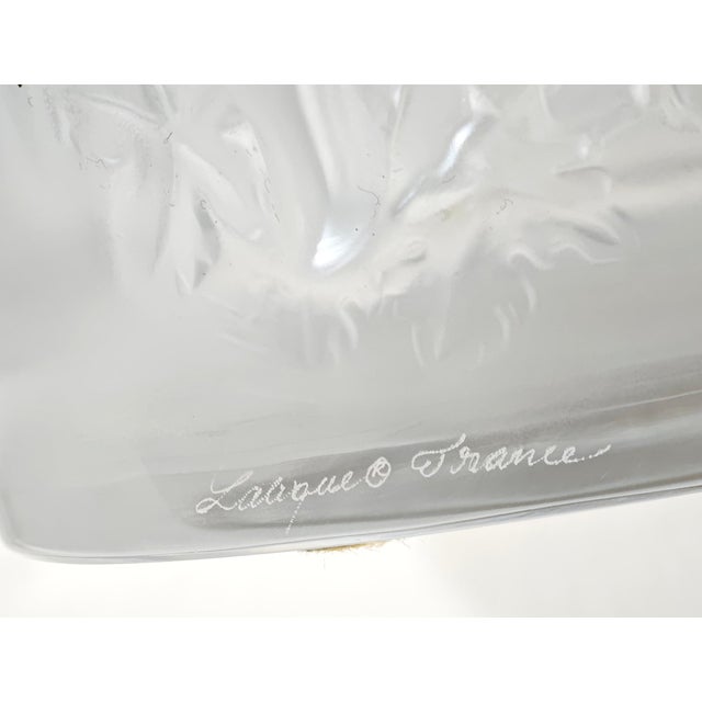 This exquisite, satin-finished pressed crystal vase, Ganymede model, by Lalique France, is a true collector's item for...