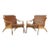 Arne Hovmand Olsen for P Mikkelsen Mid Century Teak Lean Back Lounge Chairs - Pair For Sale