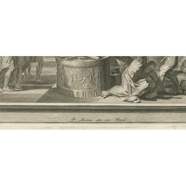 18th Century Pieter Mortier, Jehu and the Heads of Ahab's Sons and Baal's Prophets Slain, 1700, Engraving For Sale - Image 5 of 12