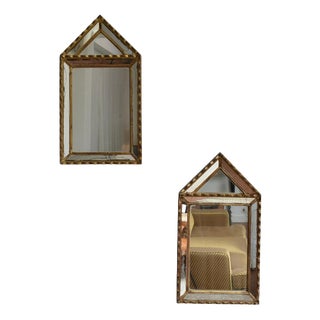Vintage Pedestal Mirrors by Pierre Dariel, 1940s, Set of 2 For Sale