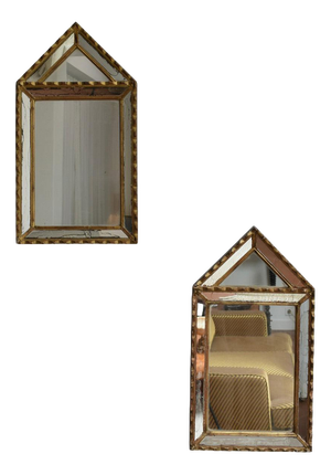Vintage Pedestal Mirrors by Pierre Dariel, 1940s, Set of 2