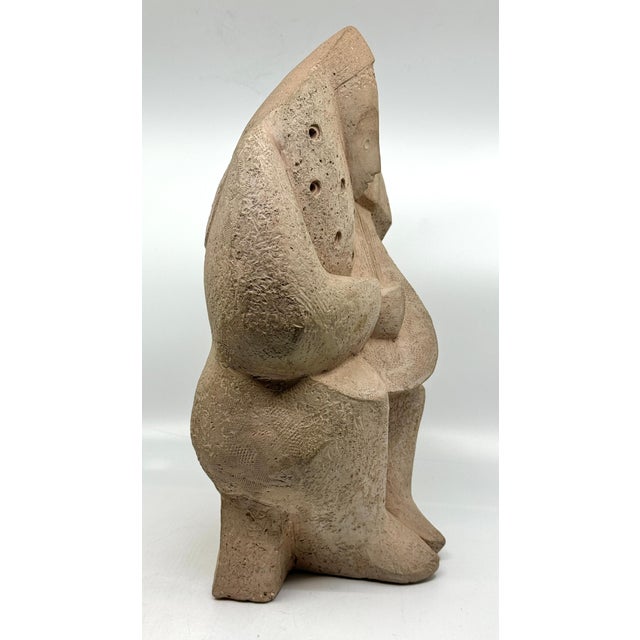Early 20th Century Hand built Cubist Terracotta Musician Sculpture Monogrammed C For Sale - Image 9 of 14