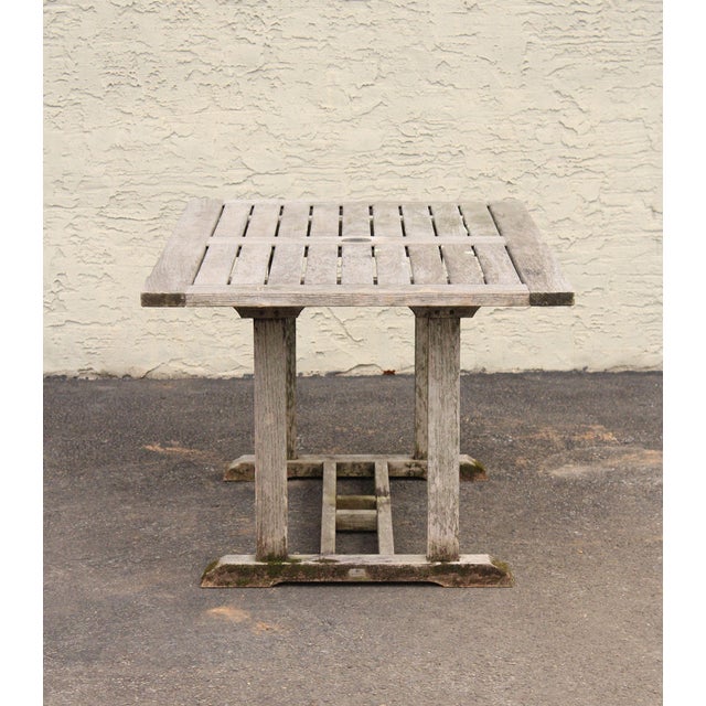 Gloster Teak Outdoor Patio Dining Table With Four Chairs For Sale - Image 14 of 18