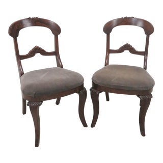 19th C. Louis Philippe Style Side Chairs - A Pair For Sale