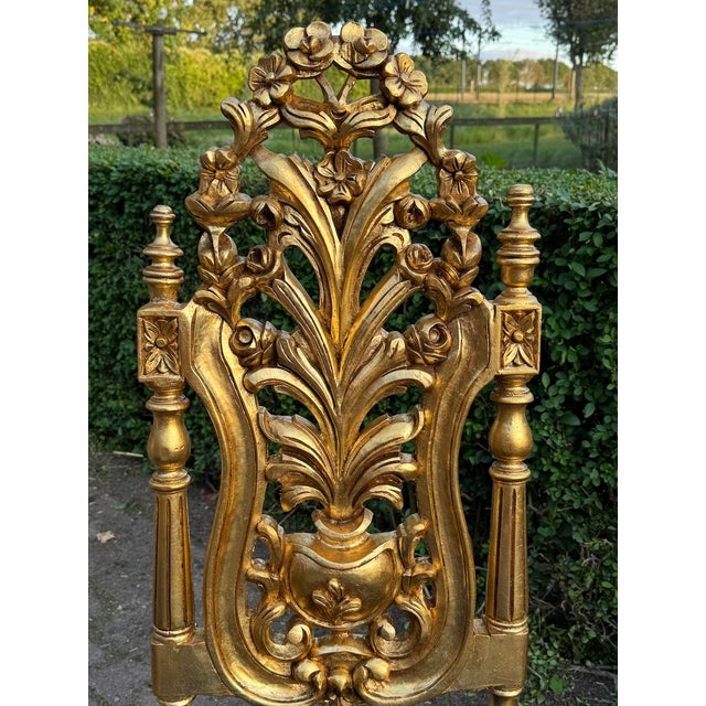 Wood 1900 Italian Rococo Gold Beech Black Velvet Dining Chairs - Set of 6 Pc For Sale - Image 7 of 18