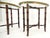 Mid-Century Modern Pair Oval Brass Gallery Glass Top Faux Bamboo Bases End Side Tables Stands MINT For Sale - Image 3 of 16