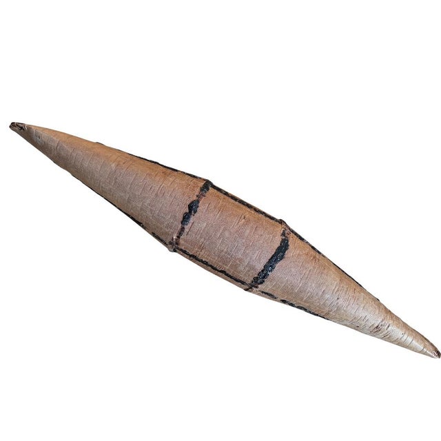 Vintage American Indian Canoe Toy Model Made of Birch Bark From the Northern Woodland Areas of the Eastern United States. For Sale - Image 9 of 10