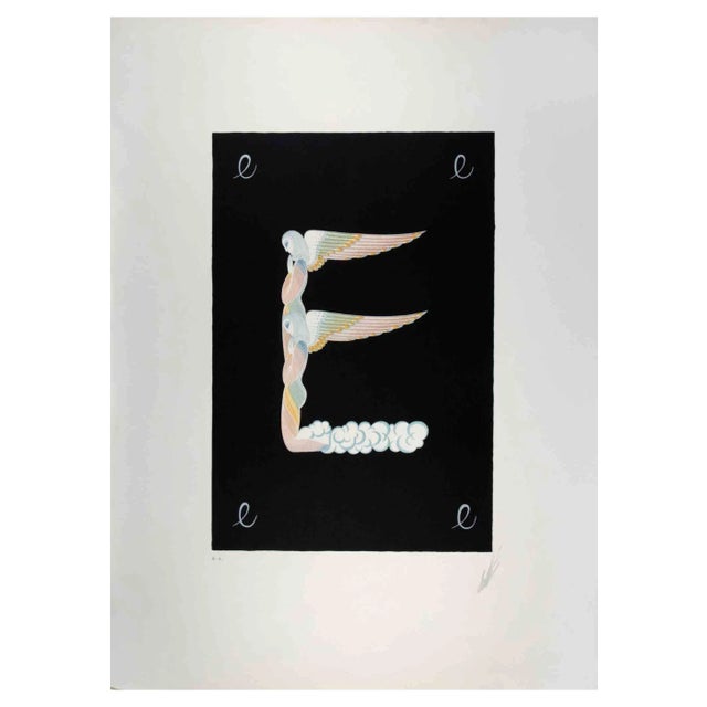 Erté, Letter E, 1970s, Lithograph For Sale