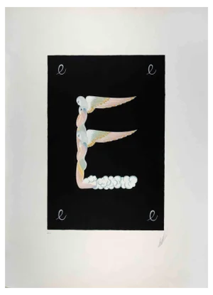 Erté, Letter E, 1970s, Lithograph